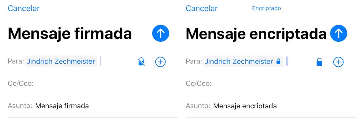 Firmar y cifrar el correo electrónico en iPhone