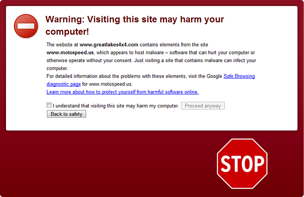 Advertencia de malware de Google Alertas de navegador - Google Malware warning